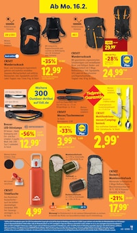 Stirnlampen Angebot im Lidl Prospekt, gültig von 16.02.2026 bis 21.02.2026 Stirnlampen Angebot im aktuellen Lidl Prospekt auf Seite 29