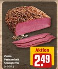 Pastrami mit Steakpfeffer Angebote von Zimbo bei REWE Dreieich für 2,49 €