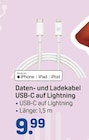 Daten- und Ladekabel USB-C auf Lightning bei Rossmann im Ravensburg Prospekt für 9,99 €