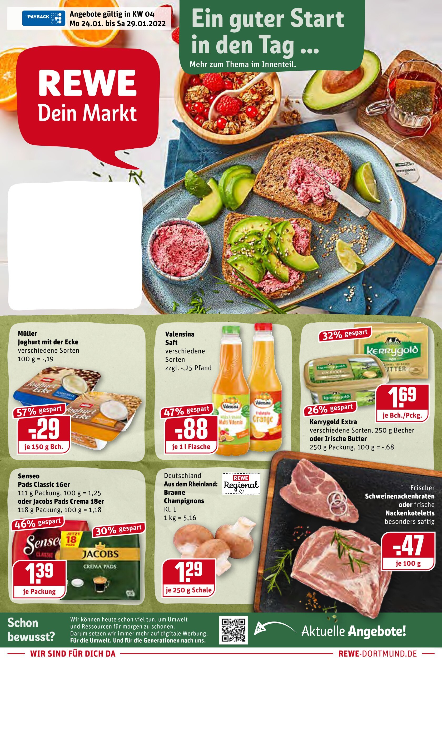 REWE Prospekt für Oberhausen mit 20 Seiten REWE Prospekt für Oberhausen: "Top Angebote", 20 Seiten, 24.01.2022 - 29.01.2022