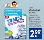 Waschmittel-Blätter Universal im ALDI SÜD Prospekt Waschmittel-Blätter Universal von Tandil im aktuellen ALDI SÜD Prospekt für 2,99 €