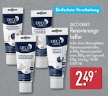 Montagekleber oder Reparaturspachtel außen oder Reparaturspachtel innen oder Fugenweiß von DECO CRAFT im aktuellen ALDI Nord Prospekt für 2,49 €