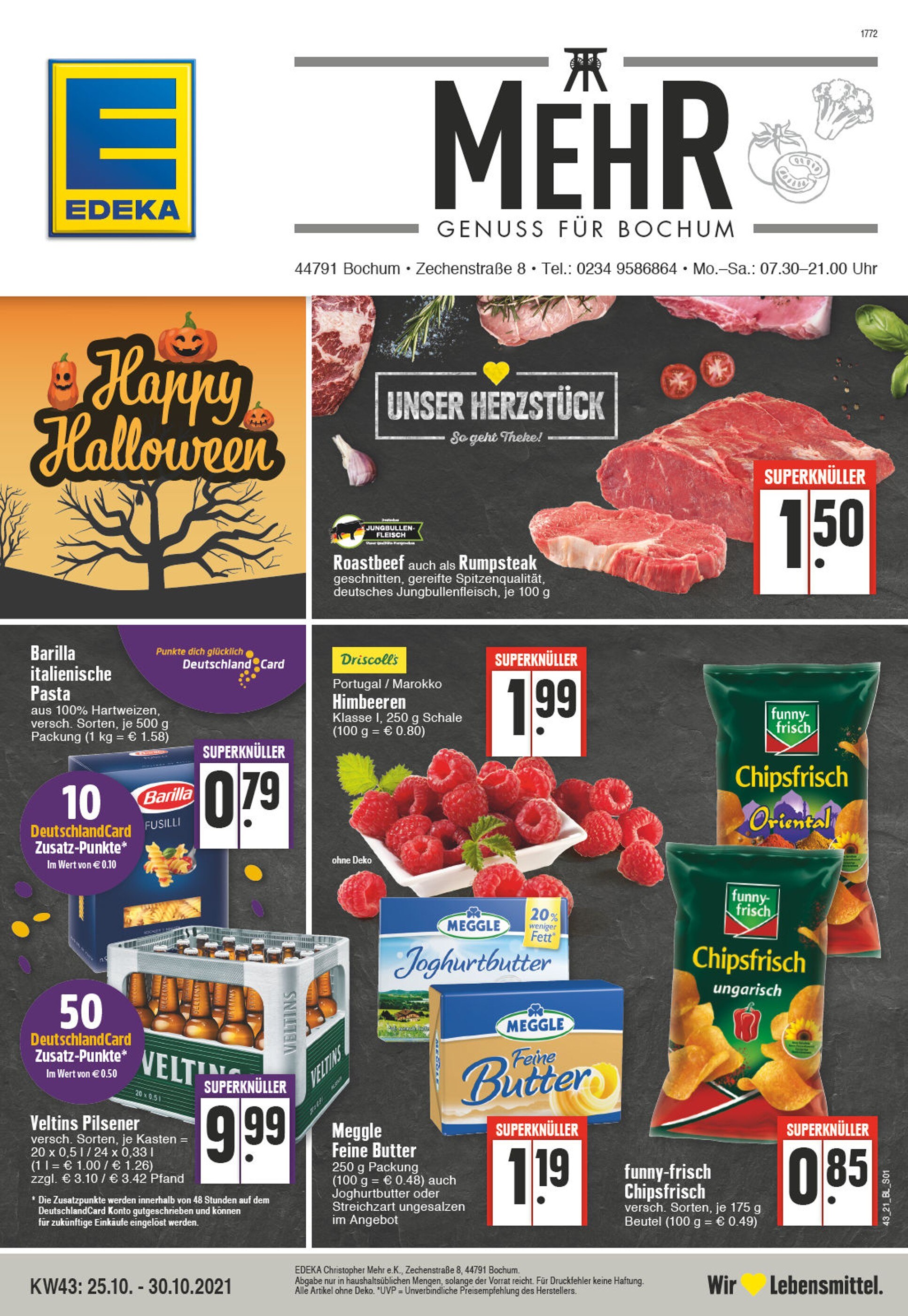 EDEKA Prospekt für Bochum mit 24 Seiten EDEKA Prospekt für Bochum: "Aktuelle Angebote", 24 Seiten, 25.10.2021 - 30.10.2021