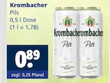 Pils im Angebot bei Getränkewelt in Mettmann Pils Angebote von Krombacher bei Getränkewelt Mettmann für 0,89 €