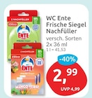 WC Ente Frische Siegel Nachfüller von SC Johnson für 2,99 € bei budni im Angebot WC Ente Frische Siegel Nachfüller von SC Johnson im aktuellen budni Prospekt