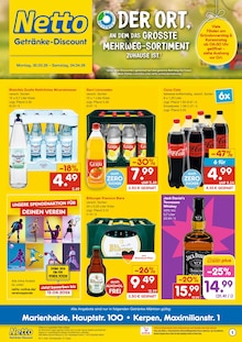 Bitburger im Netto Marken-Discount Prospekt "DER ORT, AN DEM DU IMMER AUSGEZEICHNETE PREISE FINDEST." mit 6 Seiten (Frechen)