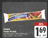 Frischer Pizzateig im E center Prospekt Frischer Pizzateig von Henglein im aktuellen E center Prospekt für 1,69 €