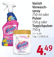 Waschmittel von Vanish im aktuellen Rossmann Prospekt für 4.49€