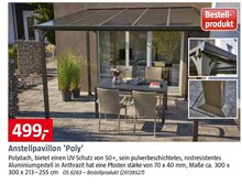 Anstellpavillon 'Poly' bei BAUHAUS in Duisburg Anstellpavillon 'Poly' im Angebot bei BAUHAUS Duisburg für 499,00 €