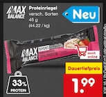 Proteinriegel von Max Balance im aktuellen Netto Marken-Discount Prospekt für 1,99 €