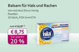 mea - meine apotheke - isla med akut Zitrus-Honig Pastillen Angebot im Prospekt isla med akut Zitrus-Honig Pastillen bei mea - meine apotheke im Prospekt "" für 8,75 €