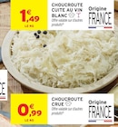 Choucroute cuite au vin blanc - Intermarché Contact à Reims Choucroute cuite au vin blanc en promo chez Intermarché Contact Reims à 0,99 €