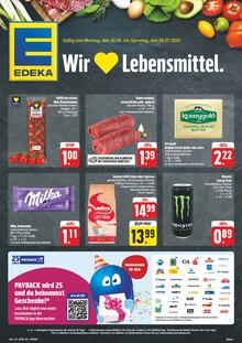 Aktueller EDEKA Prospekt "Wir lieben Lebensmittel!" Seite 1 von 8 Seiten für Alfeld