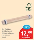 Rollholz mit Distanzringen im Angebot bei budni in Norderstedt Rollholz mit Distanzringen Angebote von Dr. Oetker bei budni Norderstedt für 12,00 €