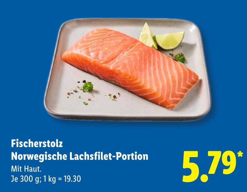 Norwegische Lachsfilet-Portion