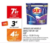 Capsules lave-vaisselle Absolu Tout en 1 x28 - SUN en promo chez Netto Meudon à 4,97 €