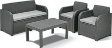 Salon de jardin CAROLINA en résine sparkle gris - Géant Casino à Charenton-le-Pont Salon de jardin CAROLINA en résine sparkle gris en promo chez Géant Casino Charenton-le-Pont à 149,40 €
