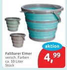 Faltbarer Eimer im budni Prospekt Faltbarer Eimer von im aktuellen budni Prospekt für 4,99 €