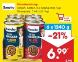 Sanfte Brocken mit Huhn im Netto Marken-Discount Prospekt Sanfte Brocken mit Huhn von Sancho im aktuellen Netto Marken-Discount Prospekt für 6,99 €