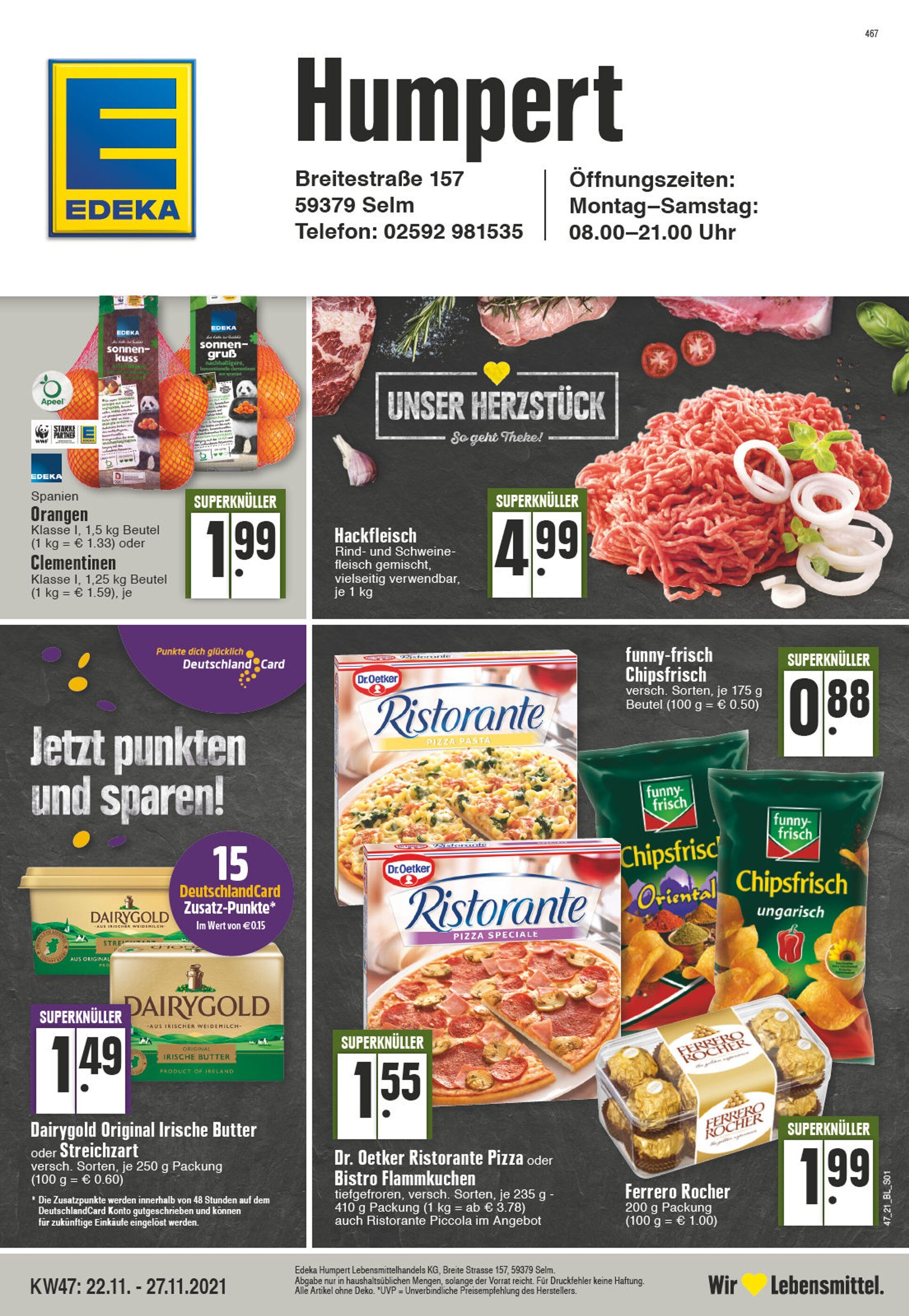 EDEKA Prospekt für Olfen mit 24 Seiten EDEKA Prospekt für Olfen: "Aktuelle Angebote", 24 Seiten, 22.11.2021 - 27.11.2021