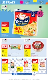 Prix et réduction Emmental râpé dans le prospectus Carrefour en cours Offre Emmental râpé dans le catalogue Carrefour du moment à la page 45