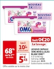 LESSIVE CAPSULE 3EN1 ROSE & LILAS BLANC (1) - OMO dans le catalogue Auchan Supermarché
