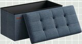 Pouf de rangement rectangulaire assise boutonnée en promo chez Intermarché Super Paris à 19,90 €