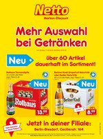 Netto Marken-Discount Prospekt "Mehr Auswahl
bei Getränken", 2 Seiten, für Bernau, 17.02.2020 - 22.02.2020 Netto Marken-Discount Prospekt "Mehr Auswahl
bei Getränken", 2 Seiten, für Bernau, 17.02.2020 - 22.02.2020