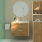 Ensemble de meubles sous-vasque l. 80 cm blanc et bois + plan vasque + miroir Luma - Castorama à Levallois-Perret Ensemble de meubles sous-vasque l. 80 cm blanc et bois + plan vasque + miroir Luma en promo chez Castorama Levallois-Perret à 159,00 €