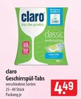 claro Geschirrspül-Tabs Angebote bei famila Nordost Elmshorn für 4,49 €