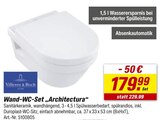 Wand-WC-Set „Architectura“ Angebote von Villeroy & Boch bei toom Baumarkt Bietigheim-Bissingen für 179,99 €
