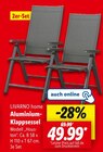 Aluminium-Klappsessel Angebote von LIVARNO home bei Lidl Stralsund für 49,99 €