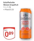 Weizen Grapefruit Angebote von Schöfferhofer bei GLOBUS Salzgitter für 0,89 €