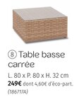 Table basse carrée en promo chez Maxi Bazar Saint-Denis à 249,00 €
