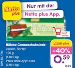Cremeschokolade im Angebot bei Netto Marken-Discount in Schwerin Cremeschokolade Angebote von Böhme bei Netto Marken-Discount Schwerin für 0,59 €