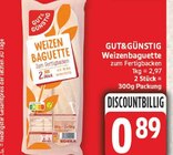 Weizenbaguette von GUT&GÜNSTIG für 0,89 € bei EDEKA im Angebot Weizenbaguette von GUT&GÜNSTIG im aktuellen EDEKA Prospekt