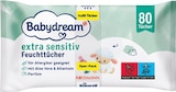 Extra Sensitiv Feuchttücher von Babydream für 3,49 € bei Rossmann im Angebot Extra Sensitiv Feuchttücher von Babydream im aktuellen Rossmann Prospekt