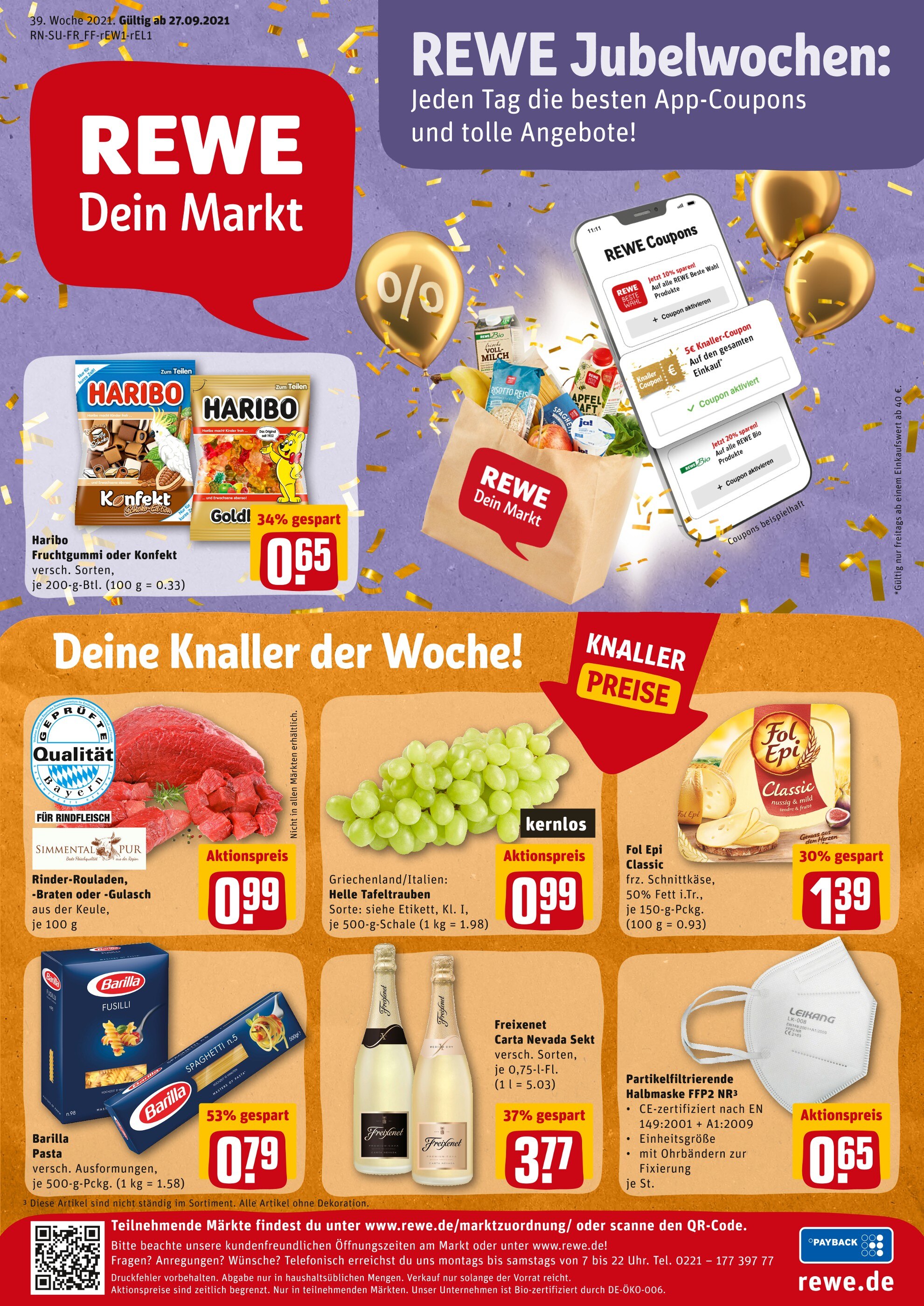 REWE Prospekt für Bamberg mit 33 Seiten REWE Prospekt für Bamberg: "Angebote im Markt", 33 Seiten, 27.09.2021 - 02.10.2021