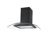 Hotte de cuisine cheminée en verre incurvée noir - 60 cm en promo chez Brico Dépôt Créteil à 129,00 €