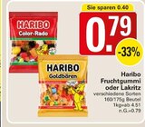 Fruchtgummi oder Lakritz Angebote von Haribo bei WEZ Bad Oeynhausen für 0,79 €