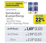 Gorbatschow& Lemon/Energy Angebote von Gorbatschow bei Metro Oberhausen für 2,01 €