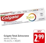 EDEKA Elchesheim-Illingen - Total Zahncreme Angebot im Prospekt Total Zahncreme bei EDEKA im Elchesheim-Illingen Prospekt für 2,99 €