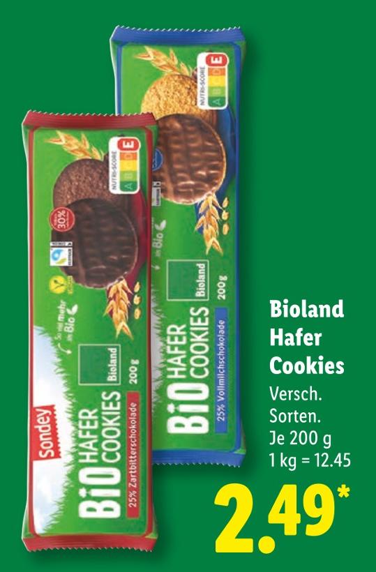 Bioland Hafer Cookies Zartbitterschokolade