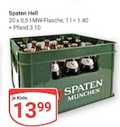 Spaten Hell im Angebot bei GLOBUS in Brühl Spaten Hell Angebote von Spaten München bei GLOBUS Brühl für 13,99 €