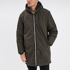 Parka déperlante doublée à capuche vert kaki homme - La Halle à Bordeaux Parka déperlante doublée à capuche vert kaki homme en promo chez La Halle Bordeaux à 34,99 €