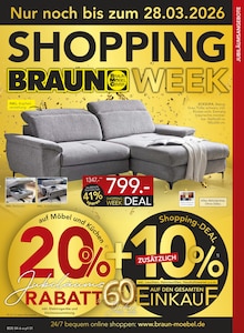 BRAUN Möbel-Center Prospekt BRAUN SHOPPING WEEK mit 32 Seiten