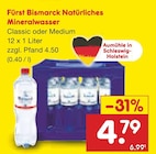 Natürliches Mineralwasser von Fürst Bismarck im aktuellen Netto Marken-Discount Prospekt für 4,79 €