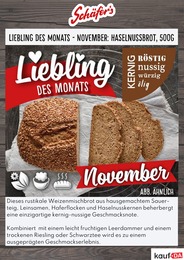 Bäcker Prospekt von Bäckerei Schäfers Bäckerei Schäfers Prospekt: LIEBLING DES MONATS, 1 Seite, 01.11.2022 - 26.11.2022