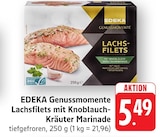 Aktuelles Genussmomente Lachsfilets mit Knoblauch-Kräuter Marinade Angebot bei EDEKA in Stuttgart ab 5,49 €