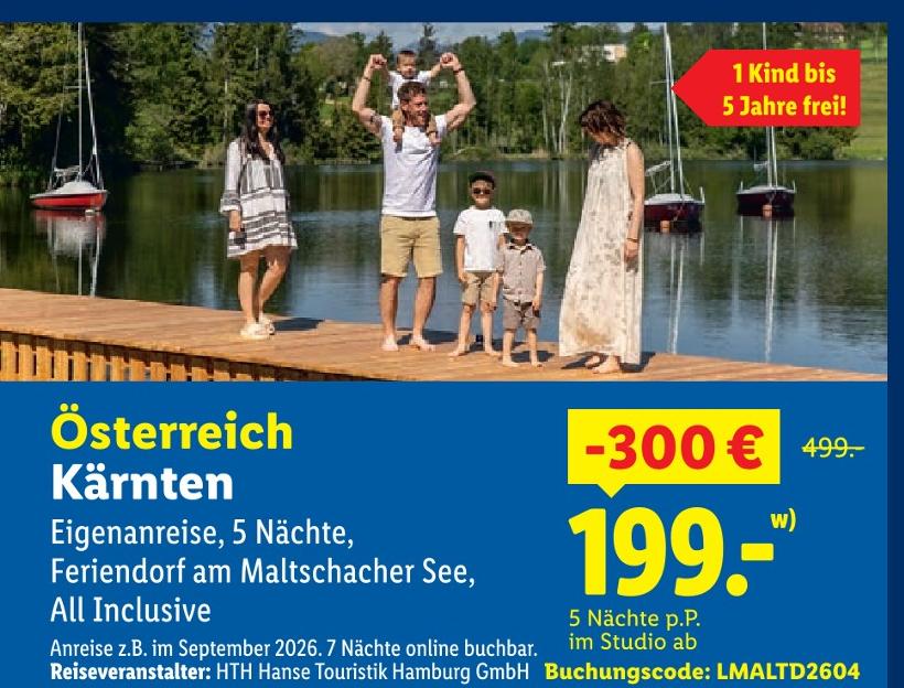 Österreich Kärnten Eigenanreise, 5 Nächte, Feriendorf am Maltschacher See, All Inclusive